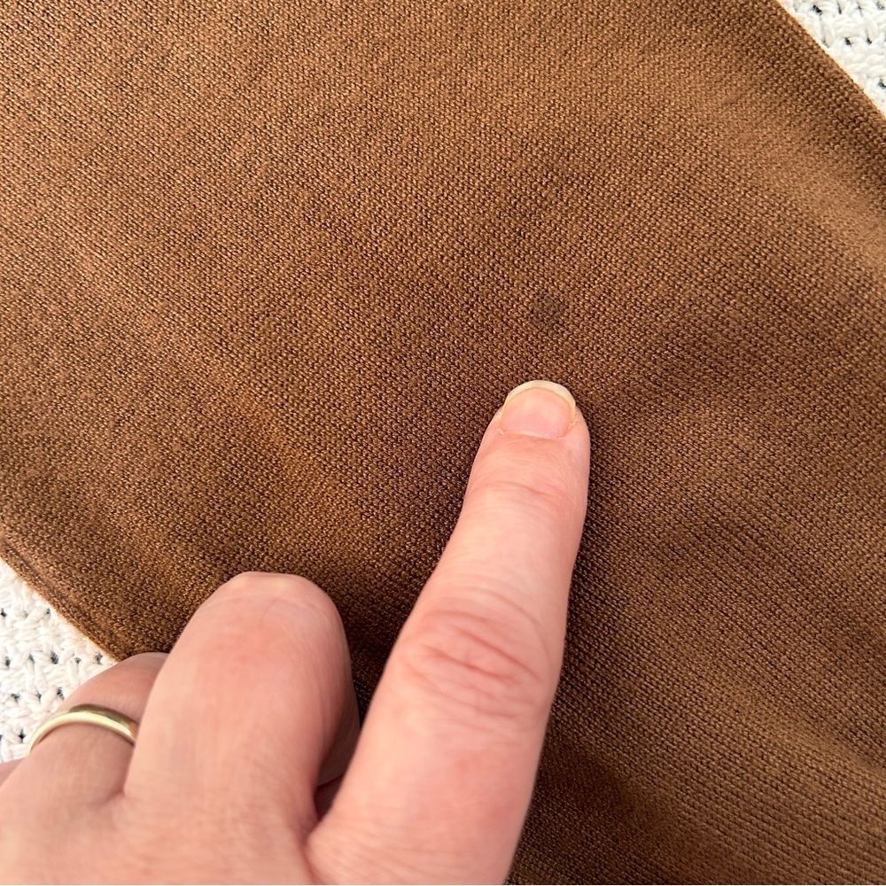 In Wear Women's Medium Brown Open-Front Tie Cardigan Soft Layering *Flaw - Picture 11 of 13